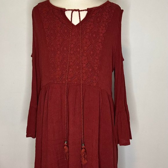 Burnt Orange Boho Dress - Picture 1 of 5
